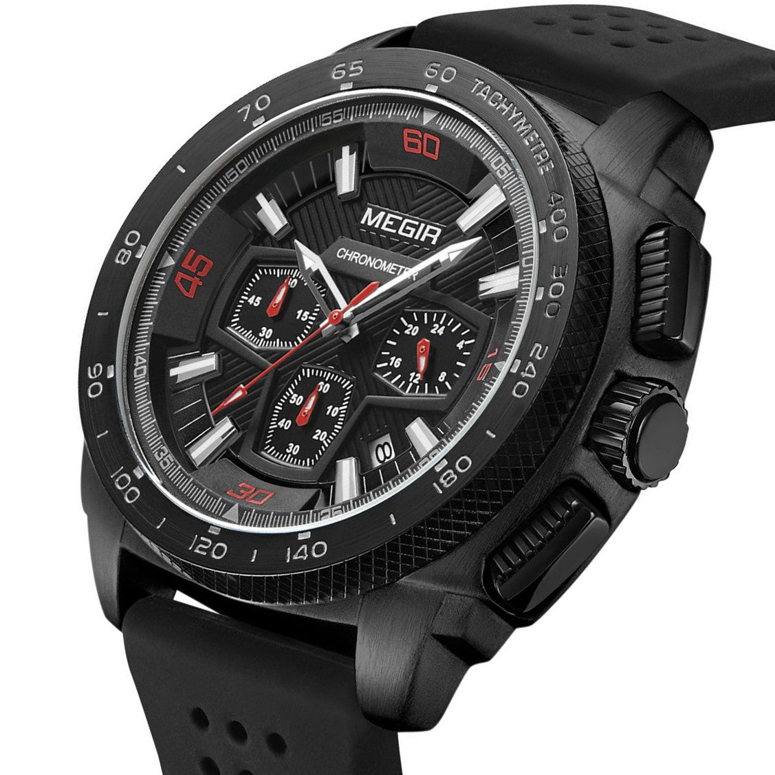 MEGIR Chronograph Men Sport Watch Fashion Silicone Army Military Watches Relogio Masculino Quartz Wrist Watch Clock Men 2056 - ElandielStyle