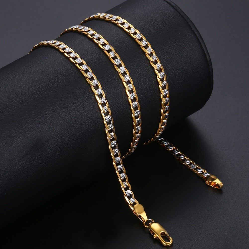 Gold Chain Necklace for Men Women Cuban Link Chains Mens Womens Necklaces Wholesale 2019 Fashion Men's Woman Jewelry - ElandielStyle