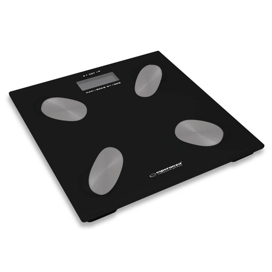 Cantar electronic Cha - Cha, Esperanza, Sticla securizata, Capacitate 180 Kg, Negru (EBS022K) - ElandielStyle