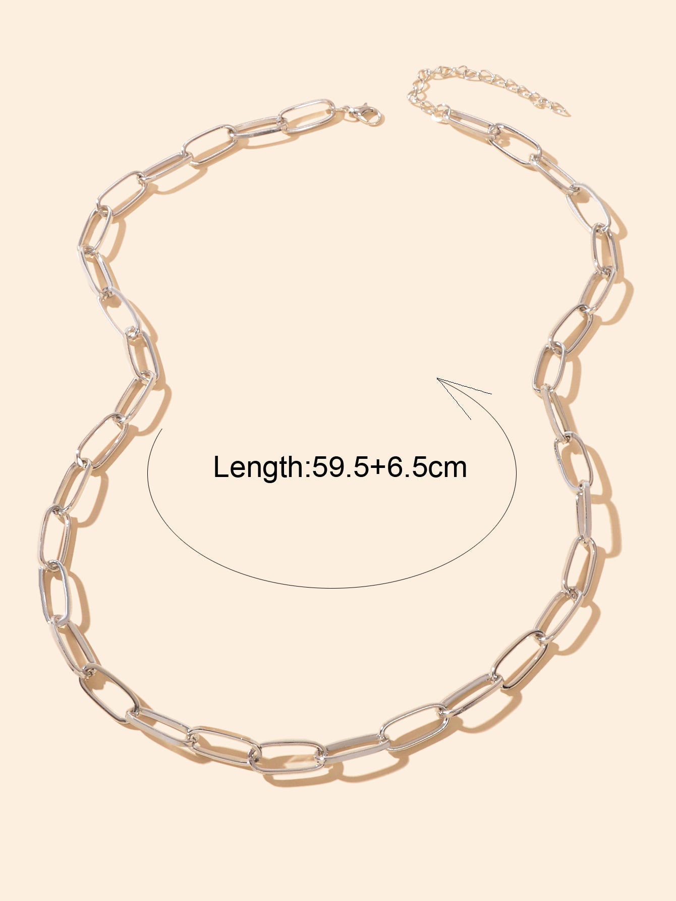 Punk Rock Style Crude Silver Link Chain Minimalist Necklace Men Party Decoration - ElandielStyle