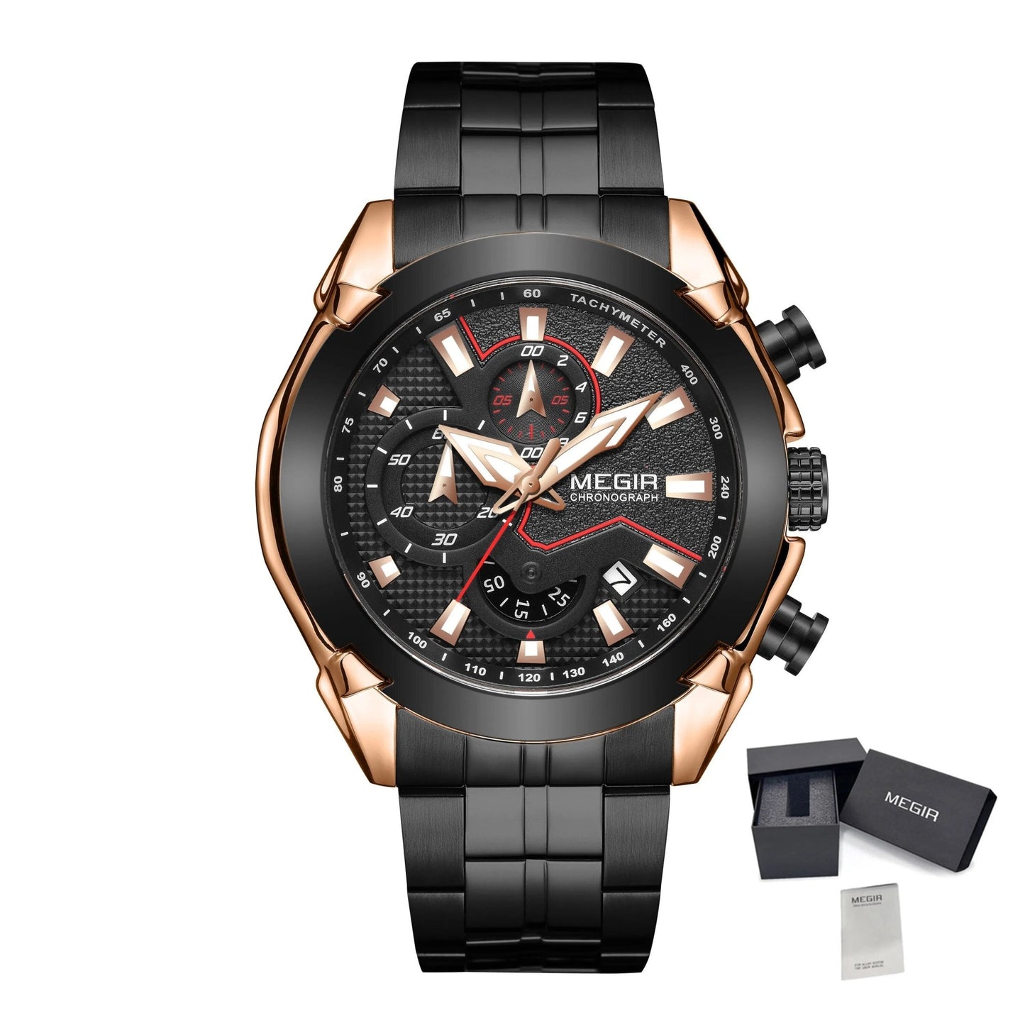 MEGIR Fashion Men Watches Luxury Business Watch for Men Stainless Steel Quartz Wrist Watch Calendar Date Clock Reloj Hombre 2065 - ElandielStyle