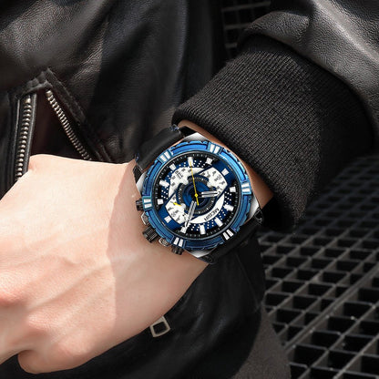 MEGIR Luxury Casual Watches for Men Fashion Leather Sports Military Wristwatch Calendar Luminous Quartz Man Clock Montre Homme - ElandielStyle
