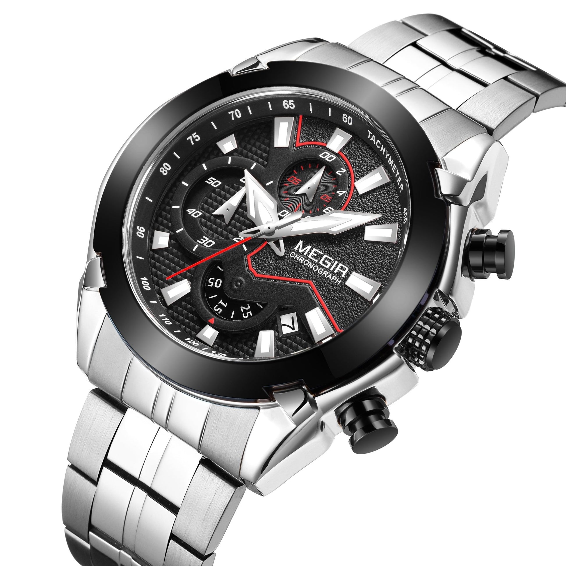 MEGIR Fashion Men Watches Luxury Business Watch for Men Stainless Steel Quartz Wrist Watch Calendar Date Clock Reloj Hombre 2065 - ElandielStyle