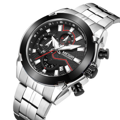 MEGIR Fashion Men Watches Luxury Business Watch for Men Stainless Steel Quartz Wrist Watch Calendar Date Clock Reloj Hombre 2065 - ElandielStyle