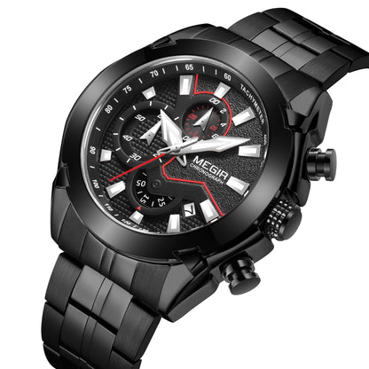 MEGIR Fashion Men Watches Luxury Business Watch for Men Stainless Steel Quartz Wrist Watch Calendar Date Clock Reloj Hombre 2065 - ElandielStyle