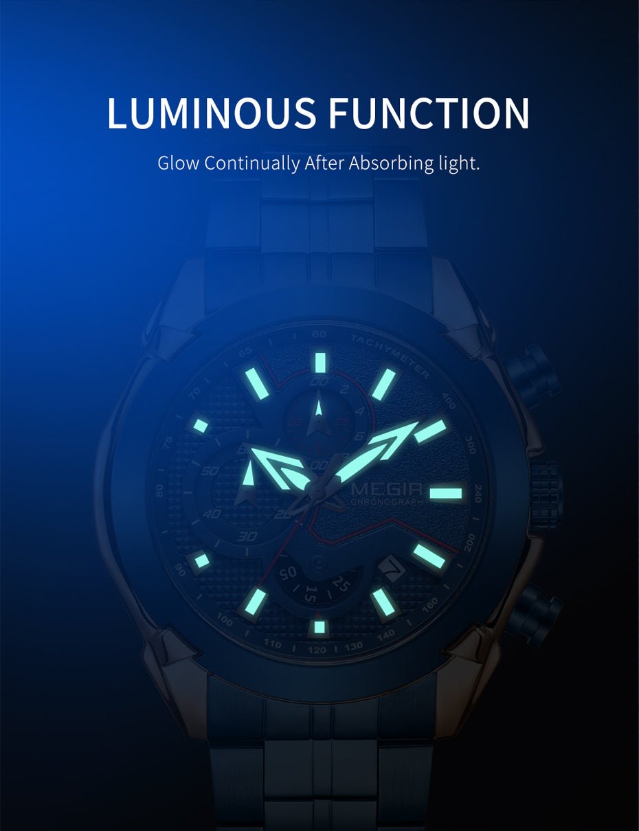 MEGIR Fashion Men Watches Luxury Business Watch for Men Stainless Steel Quartz Wrist Watch Calendar Date Clock Reloj Hombre 2065 - ElandielStyle