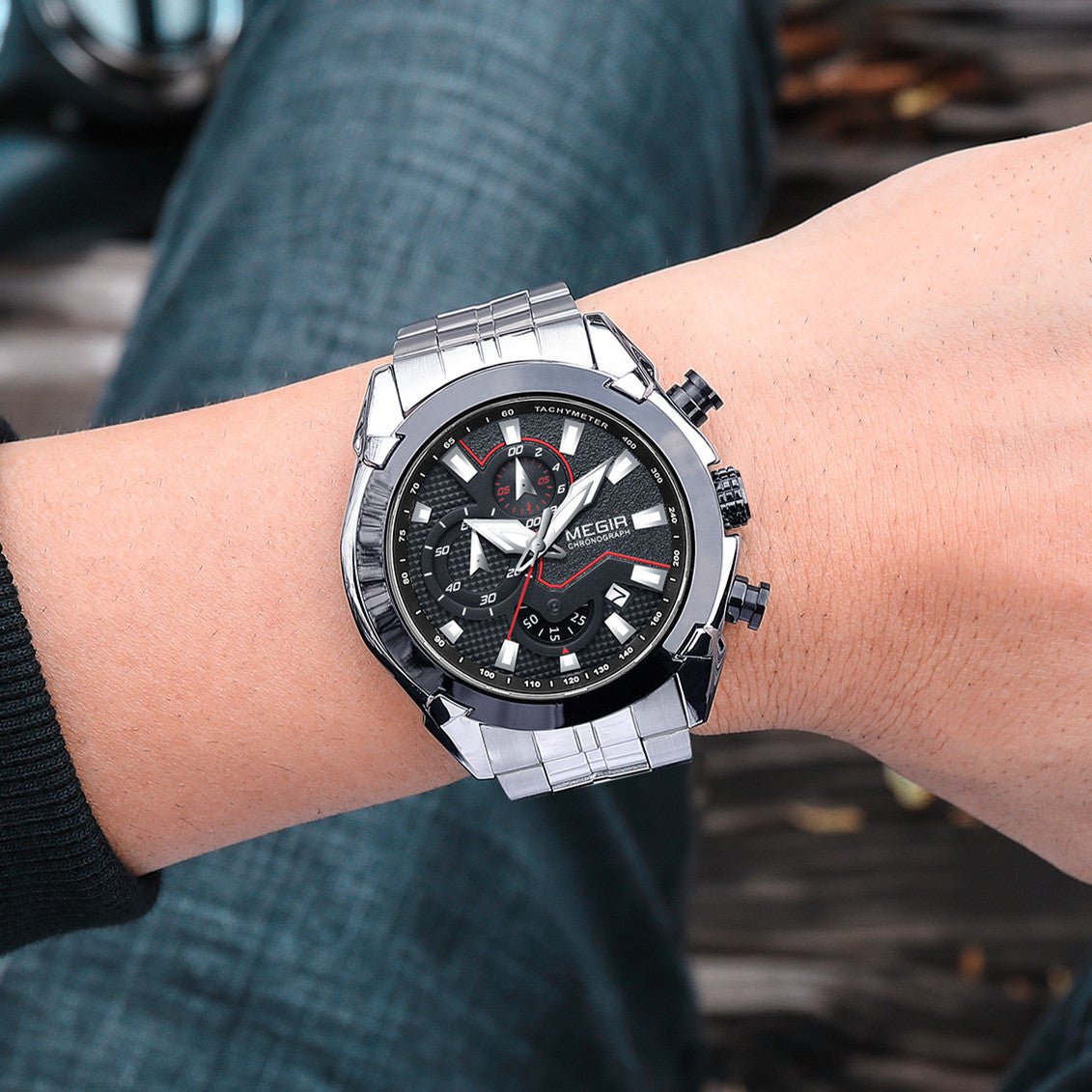 MEGIR Fashion Men Watches Luxury Business Watch for Men Stainless Steel Quartz Wrist Watch Calendar Date Clock Reloj Hombre 2065 - ElandielStyle