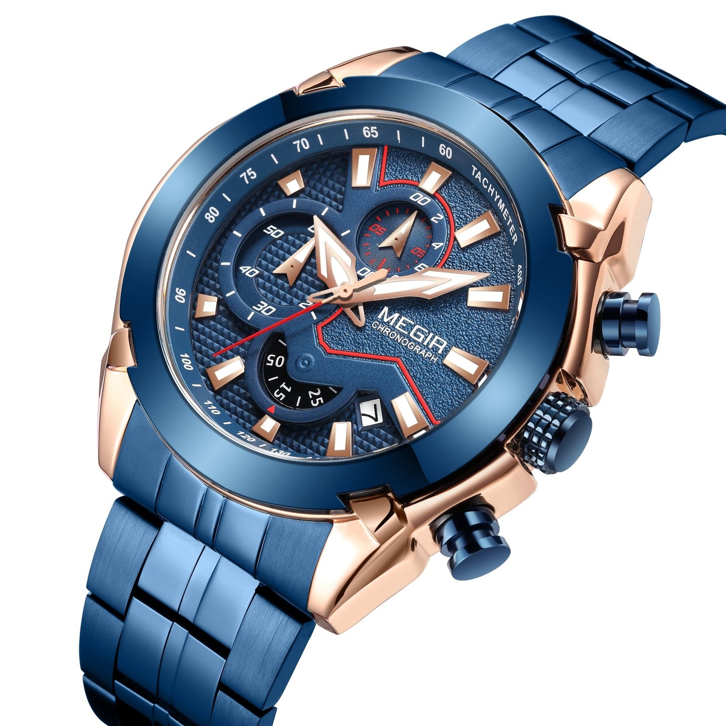 MEGIR Fashion Men Watches Luxury Business Watch for Men Stainless Steel Quartz Wrist Watch Calendar Date Clock Reloj Hombre 2065 - ElandielStyle