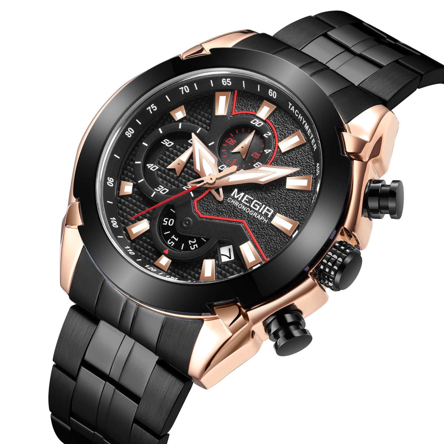 MEGIR Fashion Men Watches Luxury Business Watch for Men Stainless Steel Quartz Wrist Watch Calendar Date Clock Reloj Hombre 2065 - ElandielStyle