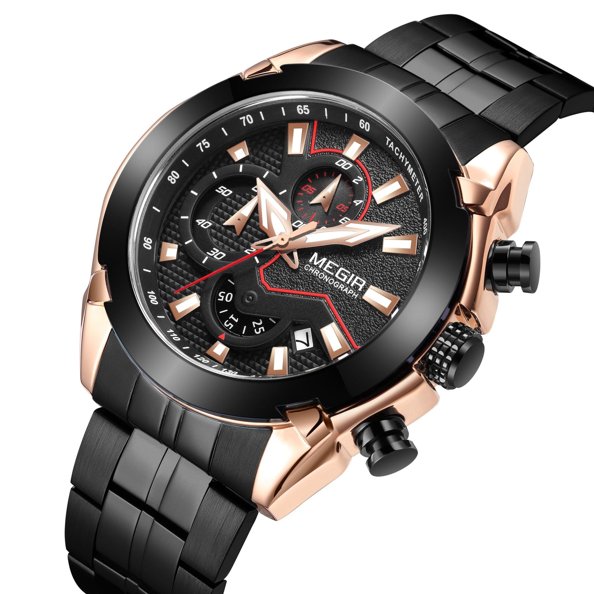 MEGIR Fashion Men Watches Luxury Business Watch for Men Stainless Steel Quartz Wrist Watch Calendar Date Clock Reloj Hombre 2065 - ElandielStyle