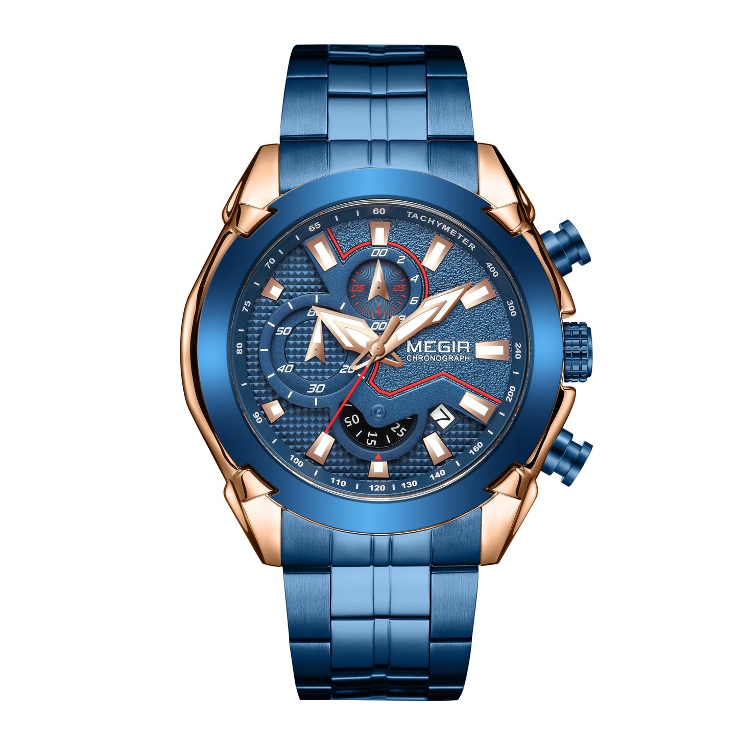 MEGIR Fashion Men Watches Luxury Business Watch for Men Stainless Steel Quartz Wrist Watch Calendar Date Clock Reloj Hombre 2065 - ElandielStyle