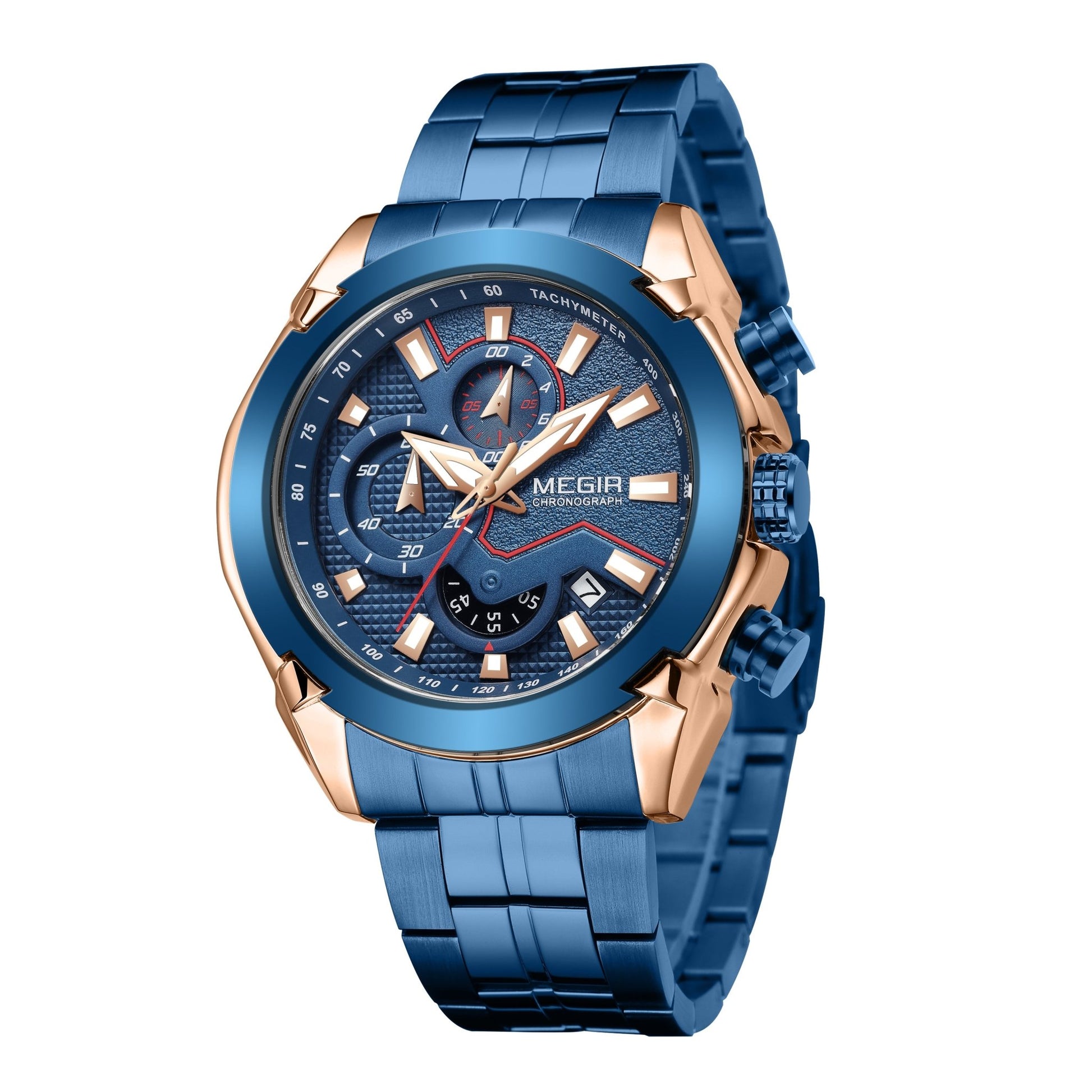 MEGIR Fashion Men Watches Luxury Business Watch for Men Stainless Steel Quartz Wrist Watch Calendar Date Clock Reloj Hombre 2065 - ElandielStyle