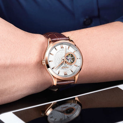 RUIMAS Business Men Watch Luxury Fashion Automatic Mechanical Watches for Men Waterproof Male Wristwatch Relogio Masculino 6754 - ElandielStyle