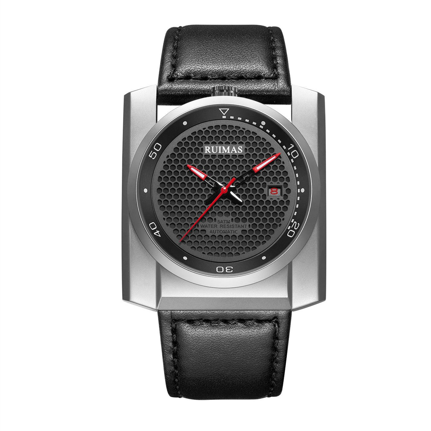 RUIMAS Luxury Men Watches Automatic Mechanical Wrist Watch for Mens Fashion Leather Business Casual Clock Montre Homme 6775 - ElandielStyle