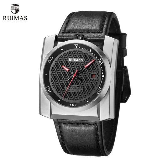 RUIMAS Luxury Men Watches Automatic Mechanical Wrist Watch for Mens Fashion Leather Business Casual Clock Montre Homme 6775 - ElandielStyle
