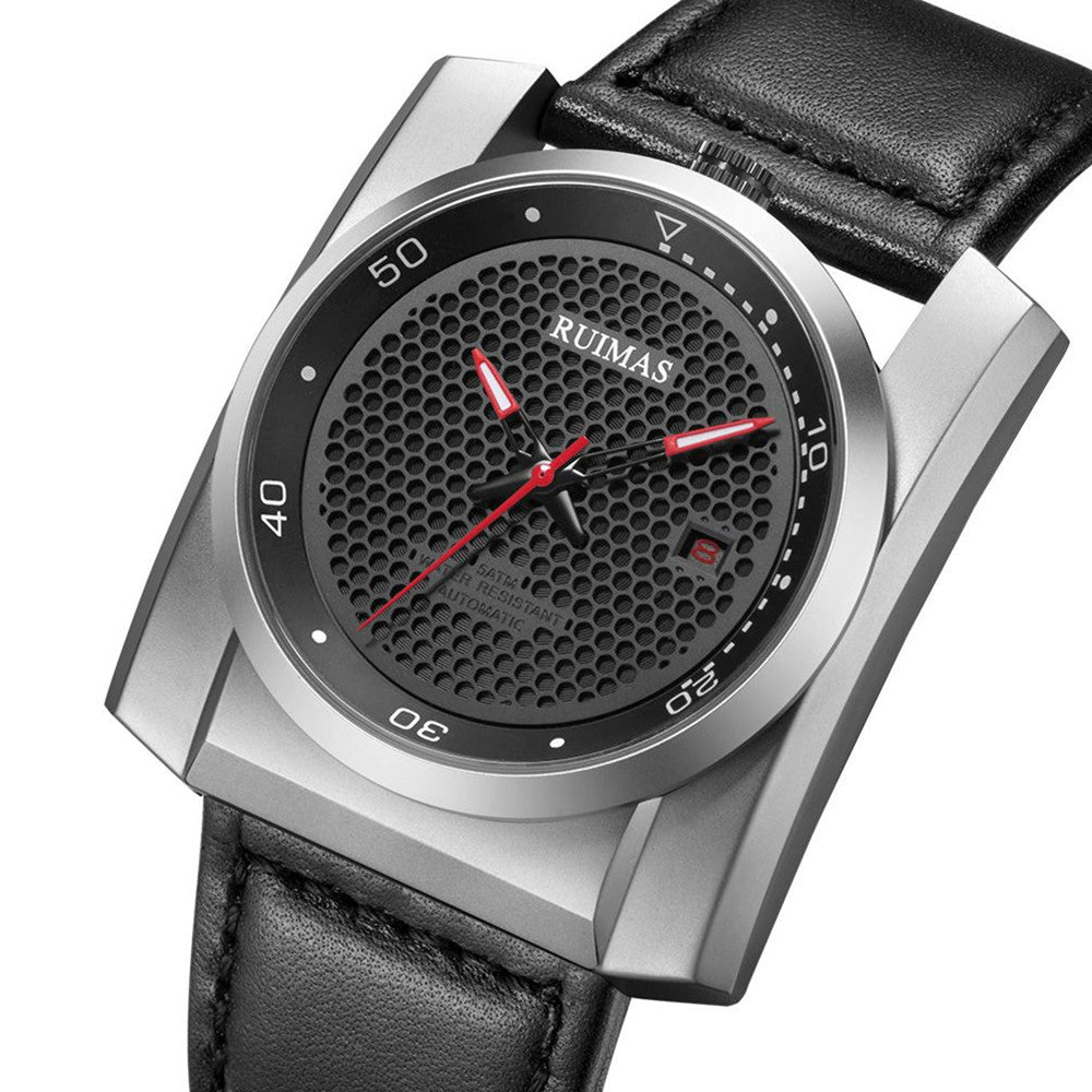 RUIMAS Luxury Men Watches Automatic Mechanical Wrist Watch for Mens Fashion Leather Business Casual Clock Montre Homme 6775 - ElandielStyle