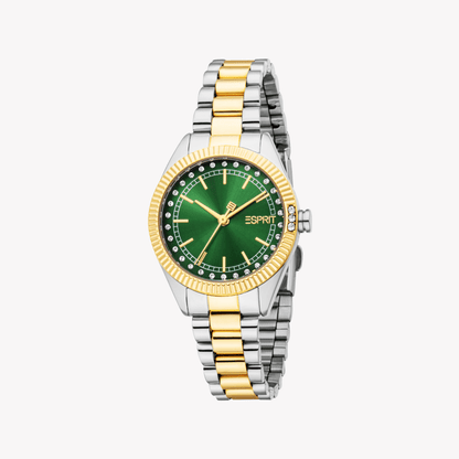 ESPRIT Women's Silver/Gold, Green Watch | ES1L515M0065 - ElandielStyle