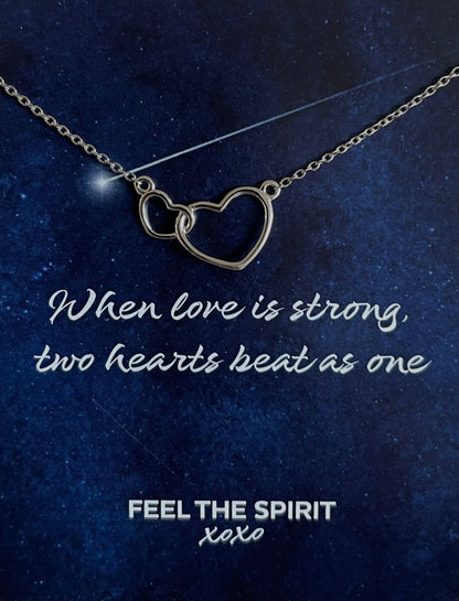 Ketting Twee Hartjes Zilver XN005S - ElandielStyle