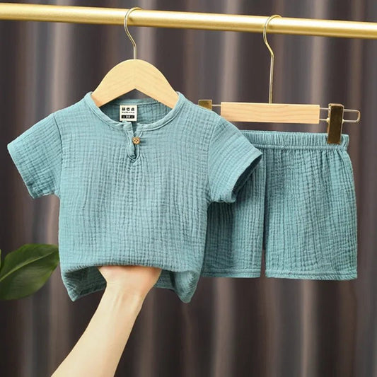 2 - piece summer t-shirt and shorts set for children multivariant - ElandielStyle