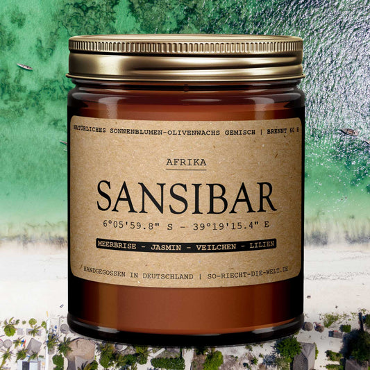 Sansibar Kerze - Meerbrise | Jasmin | Veilchen | Lilien - ElandielStyle