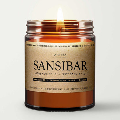 Sansibar Kerze - Meerbrise | Jasmin | Veilchen | Lilien - ElandielStyle