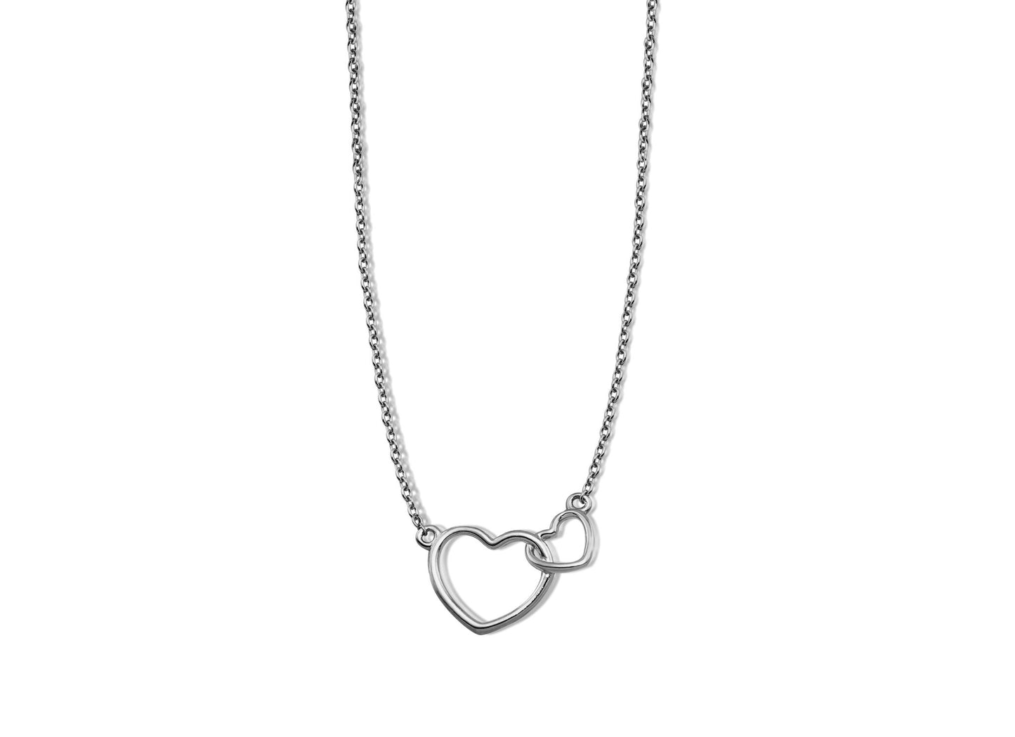 Ketting Twee Hartjes Zilver XN005S - ElandielStyle