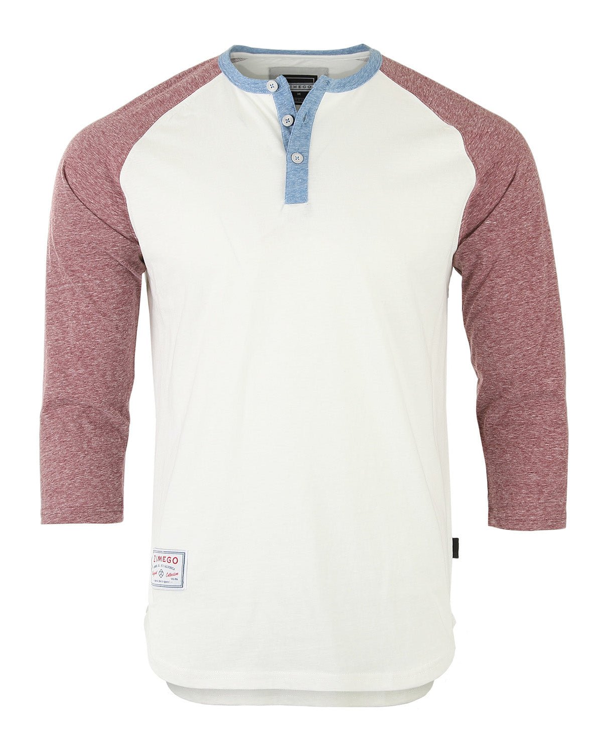 ZIMEGO Men's 3/4 Sleeve Baseball Retro Raglan Henley Shirts - ElandielStyle