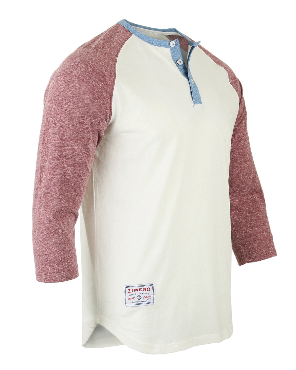 ZIMEGO Men's 3/4 Sleeve Baseball Retro Raglan Henley Shirts - ElandielStyle