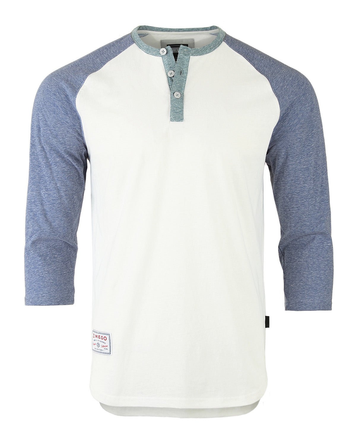ZIMEGO Men's 3/4 Sleeve Baseball Retro Raglan Henley Shirts - ElandielStyle