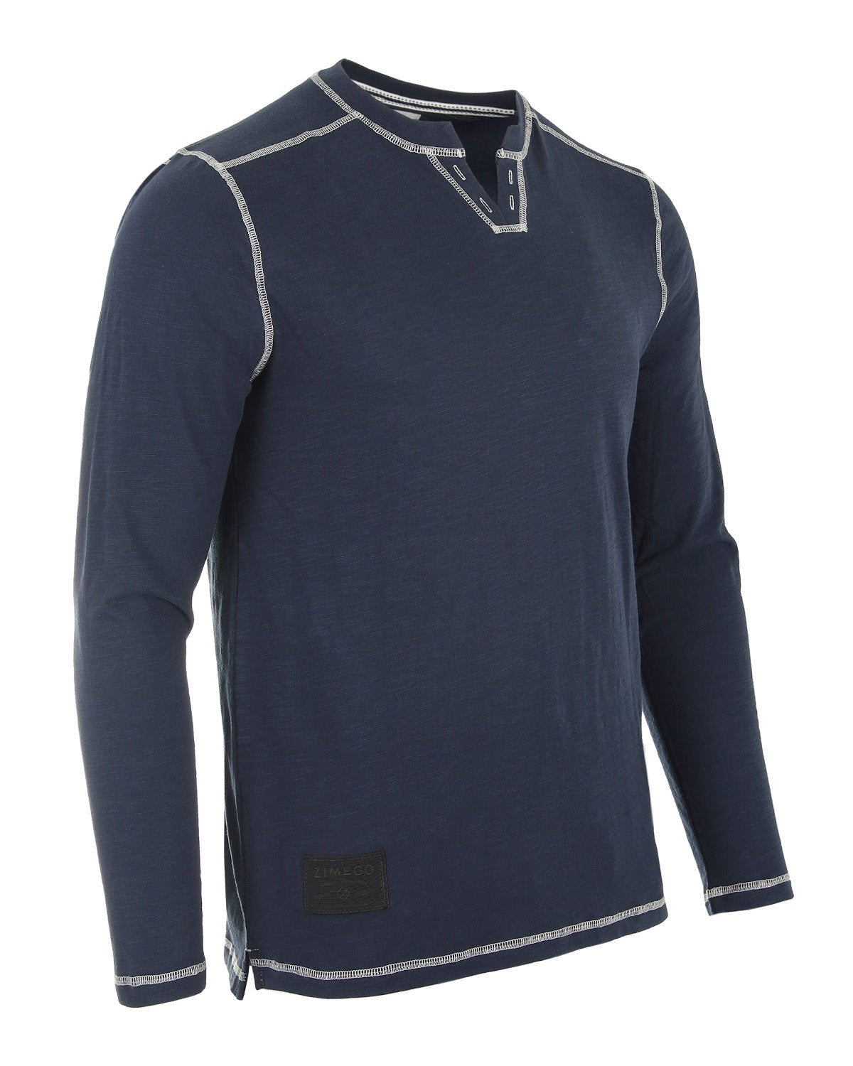 ZIMEGO Men's Vintage Long Sleeve Notch V - Neck Henley Casual Shirt - ElandielStyle