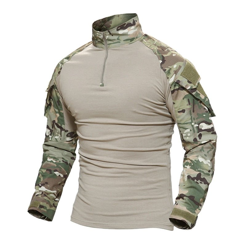 Combat Shirt Men Long Sleeve Military Style Tactical T-shirts US Army Multicam Airsoft Special SWAT t shirts for Man - ElandielStyle