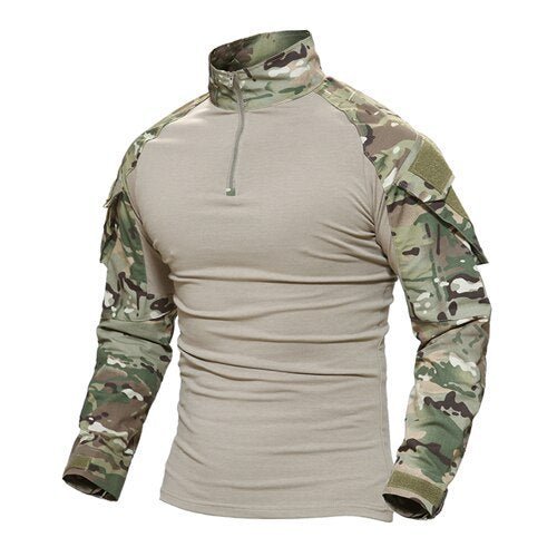 Combat Shirt Men Long Sleeve Military Style Tactical T-shirts US Army Multicam Airsoft Special SWAT t shirts for Man - ElandielStyle