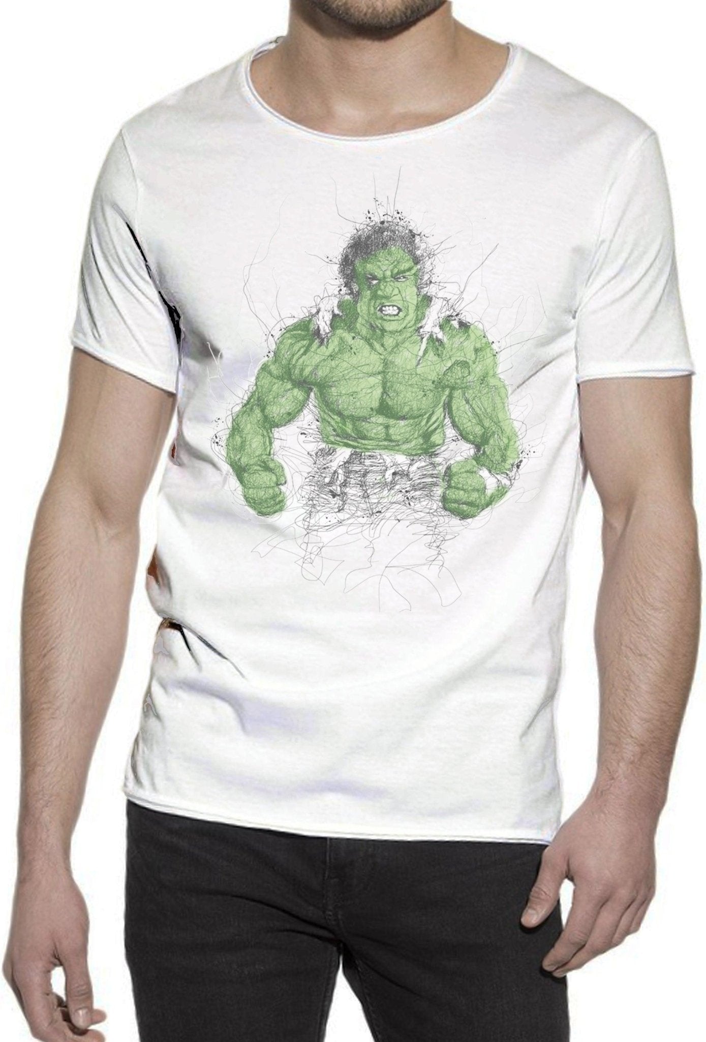Hulk Stilizzato Art. 18 - 44 Men Uomo Fashion 100% Cotone Fiammato JK - ElandielStyle