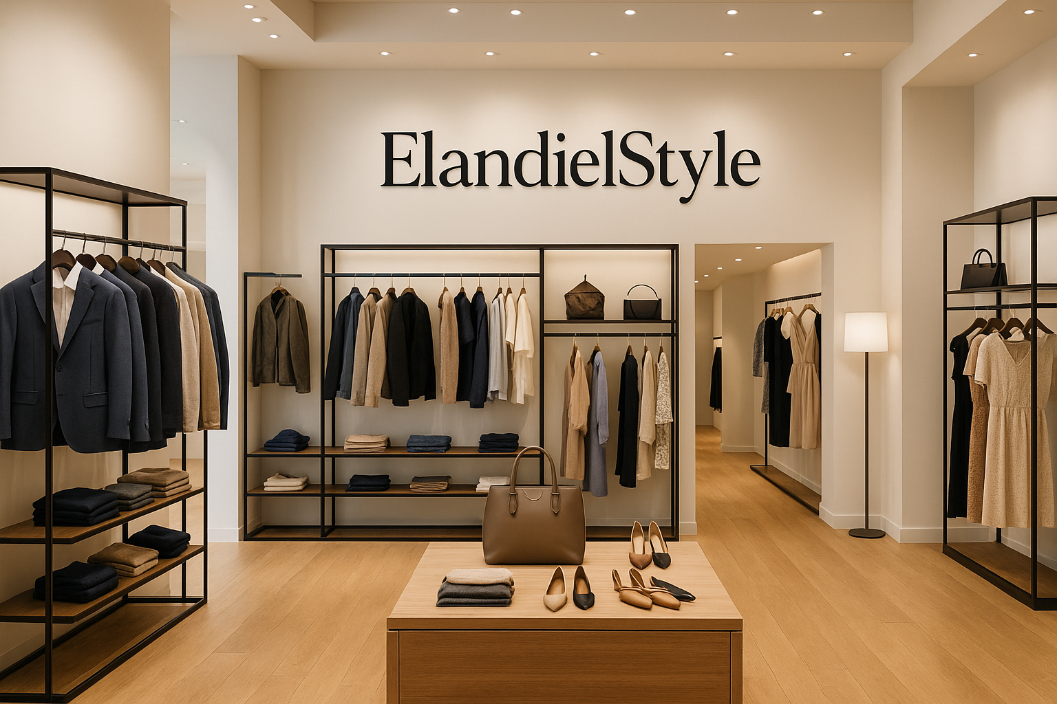 I want a picture to appear in a men's and women's store and the name of the store to be the name of my store.