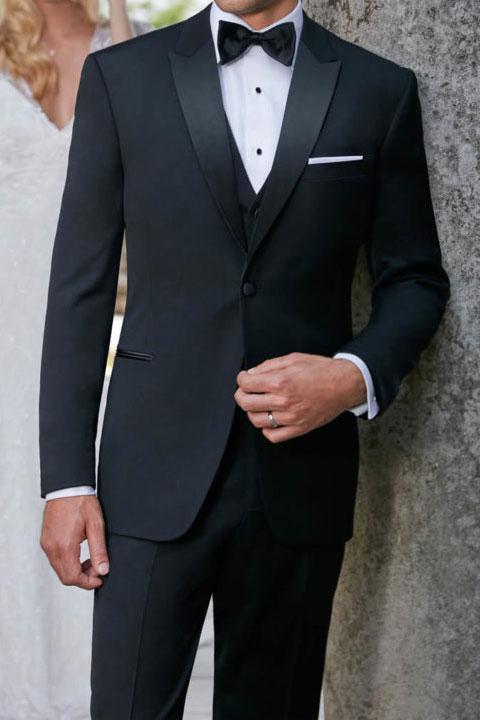 "Milan" Black Tuxedo Jacket Peak (Separates) - ElandielStyle