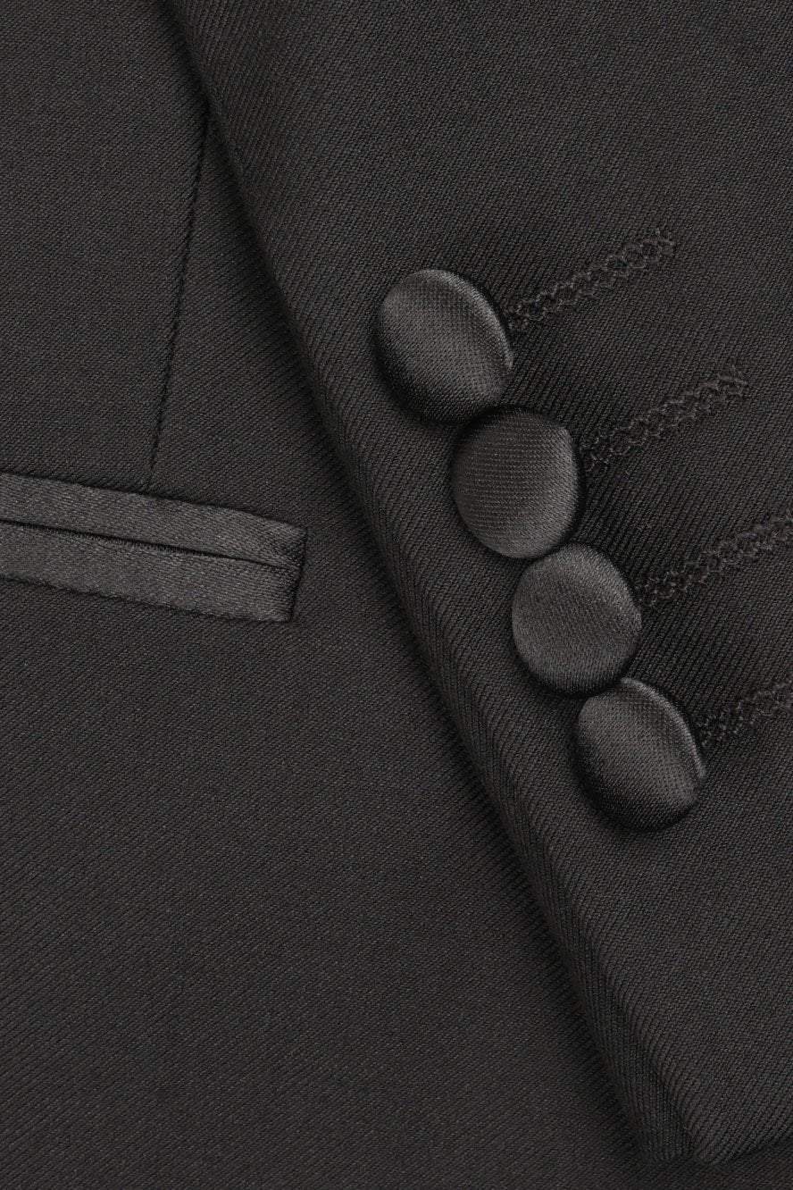 "Milan" Black Tuxedo Jacket Peak (Separates) - ElandielStyle