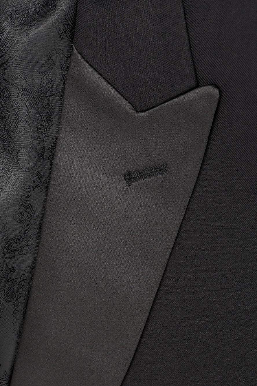 "Milan" Black Tuxedo Jacket Peak (Separates) - ElandielStyle
