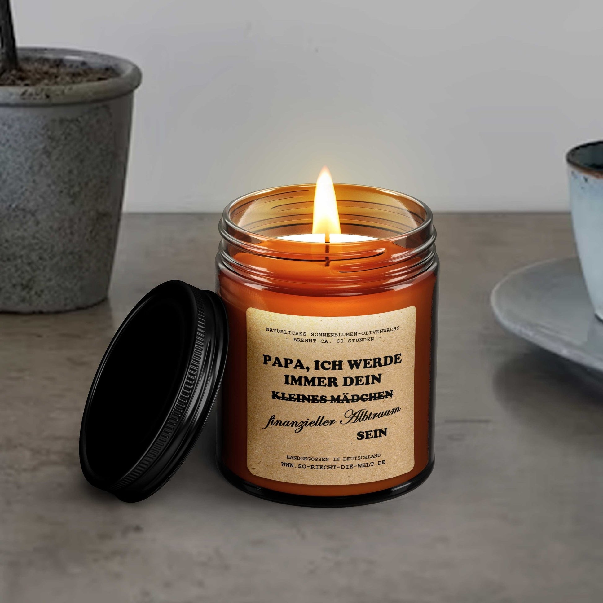 Papa, ich werde immer dein finanzieller Albtraum sein, Duftkerze, Kerze, Vater, Geschenk Kerze, Papa, Geburtstagsgeschenk für ihn, Eltern, Freunde - ElandielStyle