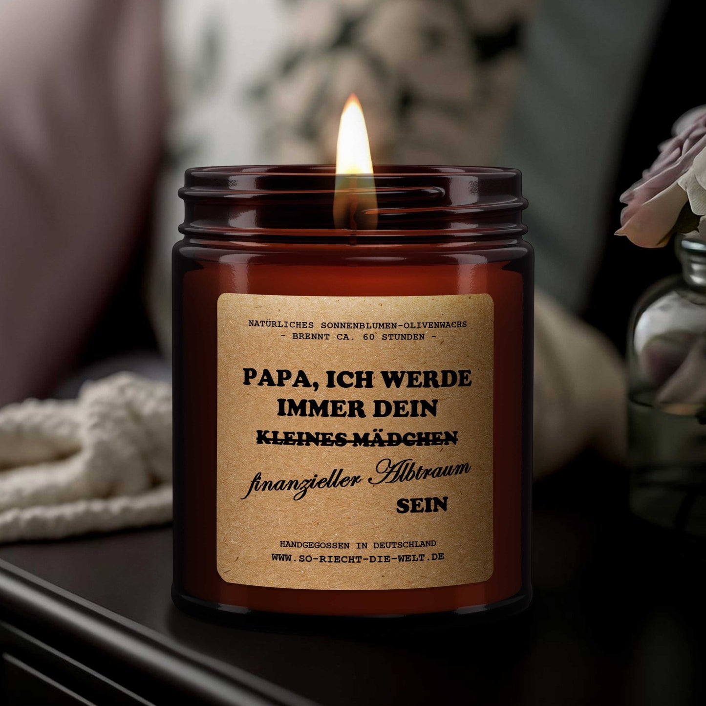 Papa, ich werde immer dein finanzieller Albtraum sein, Duftkerze, Kerze, Vater, Geschenk Kerze, Papa, Geburtstagsgeschenk für ihn, Eltern, Freunde - ElandielStyle
