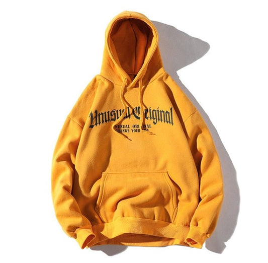Men Letter Printed Hooded Pullover Sweatshirt Men High Street Fashion Hip Hop Hoodie Streetwear Clothing - ElandielStyle
