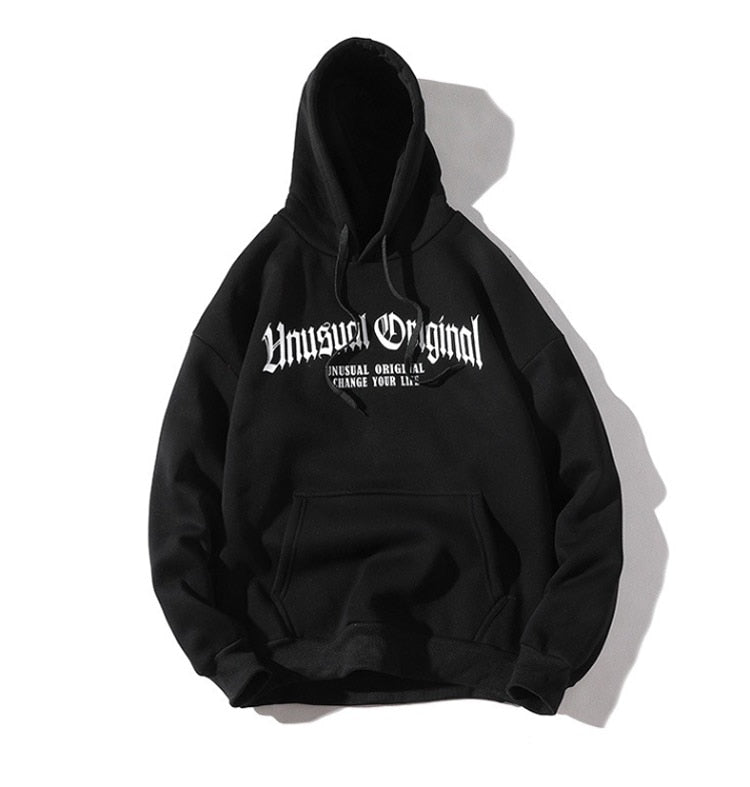 Men Letter Printed Hooded Pullover Sweatshirt Men High Street Fashion Hip Hop Hoodie Streetwear Clothing - ElandielStyle