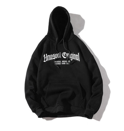 Men Letter Printed Hooded Pullover Sweatshirt Men High Street Fashion Hip Hop Hoodie Streetwear Clothing - ElandielStyle