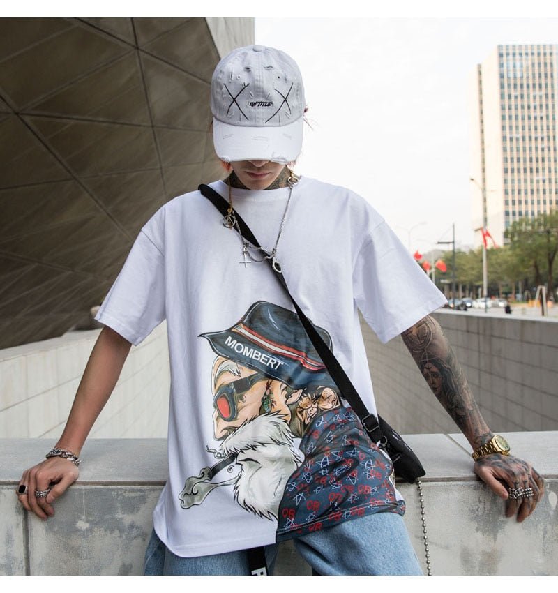 Men Fashion Old Man Printed Men's Tee Shirts Short Sleeve T Shirt Casual High Street Tees Summer Streetwear - ElandielStyle