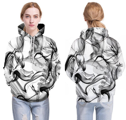 Men/Women 3d Sweatshirts Print Watercolor Dreamy Smoke Lines Thin Style Autumn Winter Hooded Hoodies - ElandielStyle