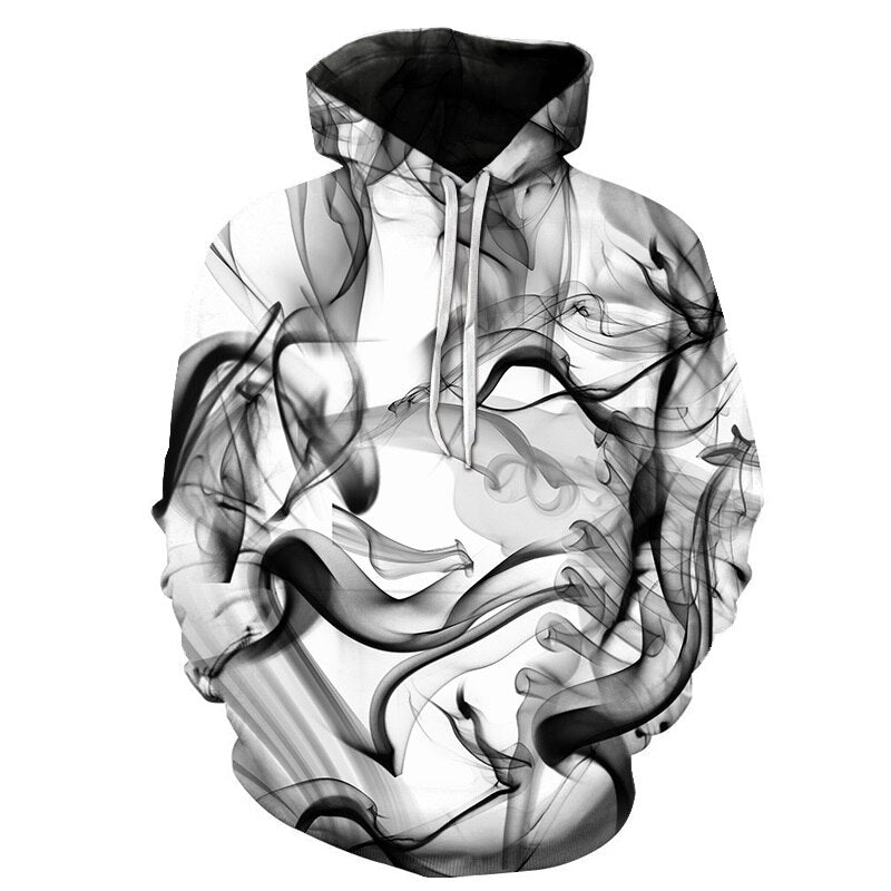 Men/Women 3d Sweatshirts Print Watercolor Dreamy Smoke Lines Thin Style Autumn Winter Hooded Hoodies - ElandielStyle