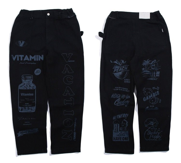 Men High Street Elastic Waist Fashion Baggy Hip Hop Style Men Streetwear - ElandielStyle