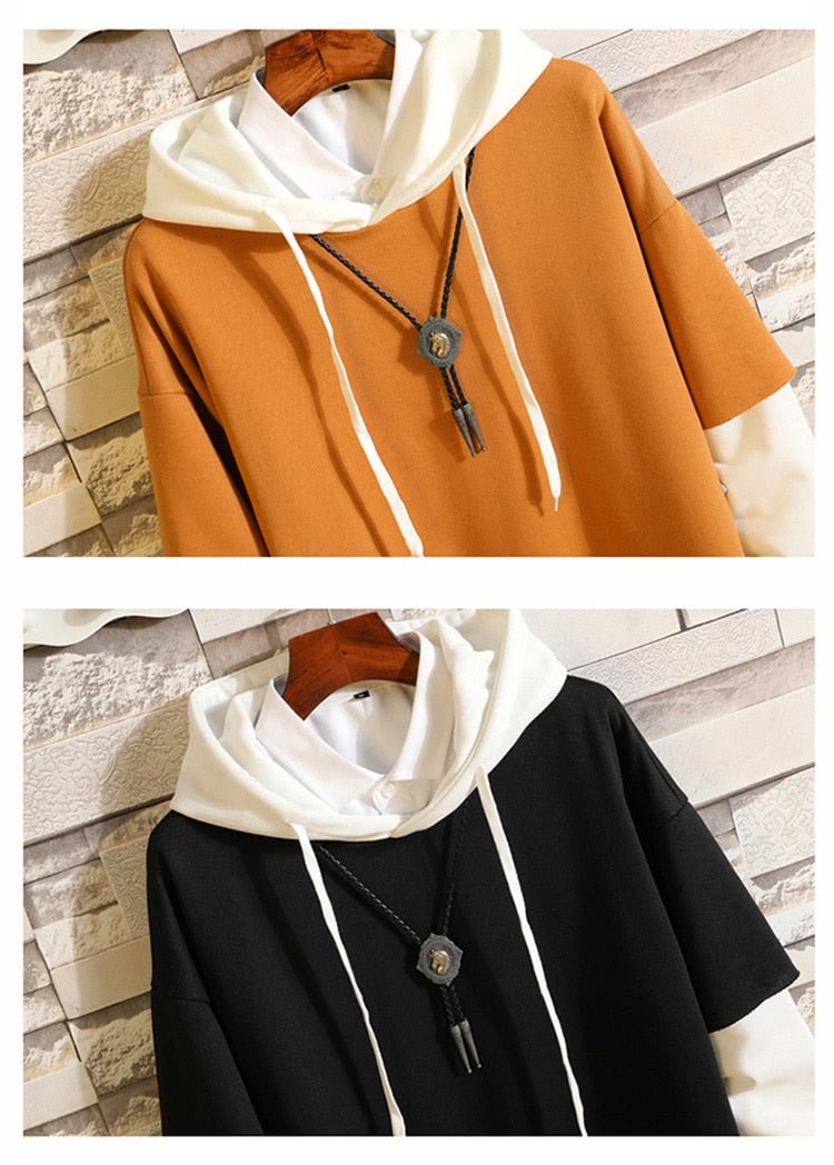 5XL Hoodies Sweatshirts Men Fake 2PAC Cotton Hooded Japanese Style Sweatshirt Mens Hip Hop Brown Causal Hoodiee Xxxtentacion - ElandielStyle