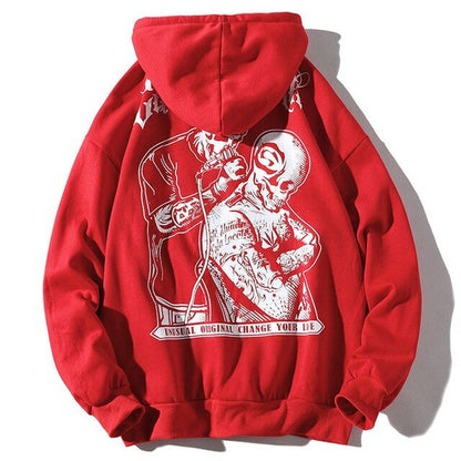 Men Letter Printed Hooded Pullover Sweatshirt Men High Street Fashion Hip Hop Hoodie Streetwear Clothing - ElandielStyle