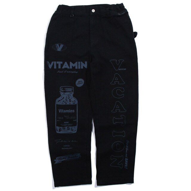 Men High Street Elastic Waist Fashion Baggy Hip Hop Style Men Streetwear - ElandielStyle