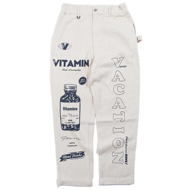 Men High Street Elastic Waist Fashion Baggy Hip Hop Style Men Streetwear - ElandielStyle
